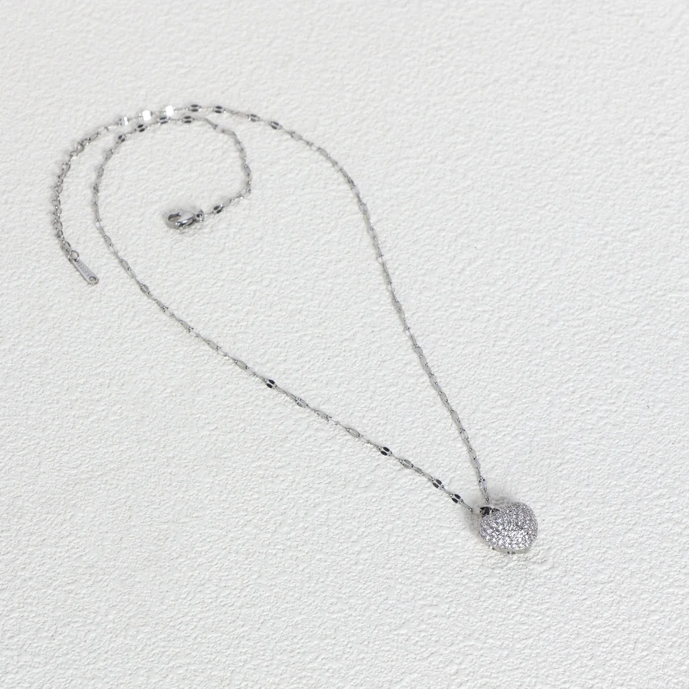 Sliver & Gold heart diamond necklace - Picture 5 of 5